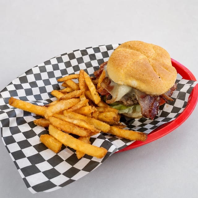 Bacon Cheeseburger w/ Garlic Parm Fries.